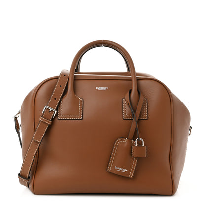 Burberry Smooth Calfskin Medium Cube Bowling Bag Malt Brown 1 of 9