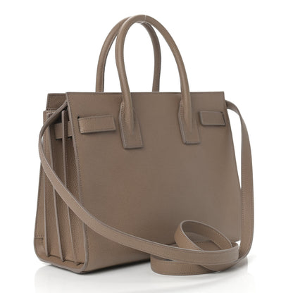 Saint Laurent Grained Calfskin Small Sac De Jour Taupe 3 of 10
