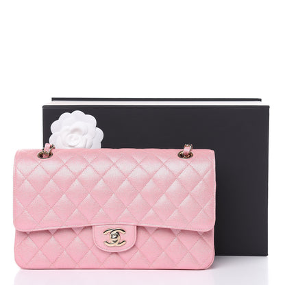 Chanel Iridescent Caviar Quilted Medium Double Flap Rose Pink 10 of 10