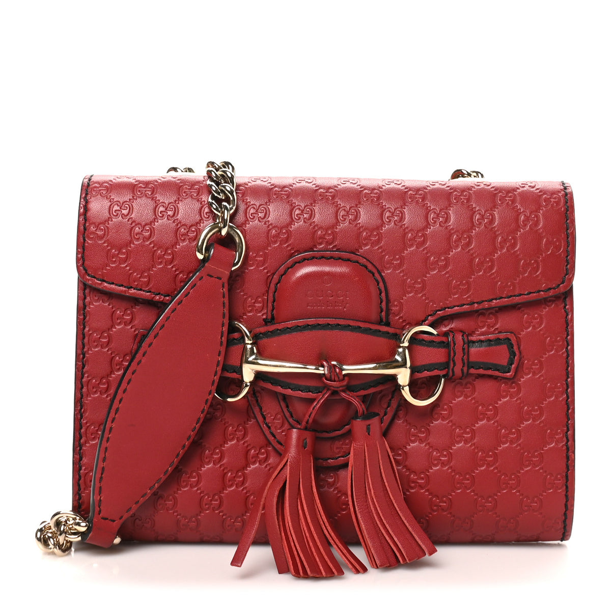 Gucci Soft Microguccissima Mini Emily Chain Shoulder Bag Rosso 1 of 9