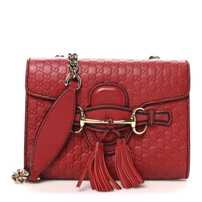 Gucci Soft Microguccissima Mini Emily Chain Shoulder Bag Rosso 1 of 9