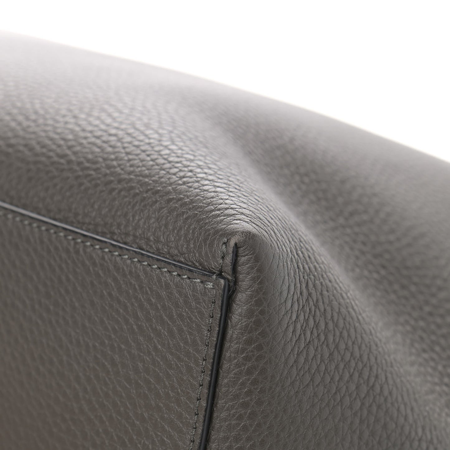 Grained Calfskin Rockstud Shoulder Tote Graphite