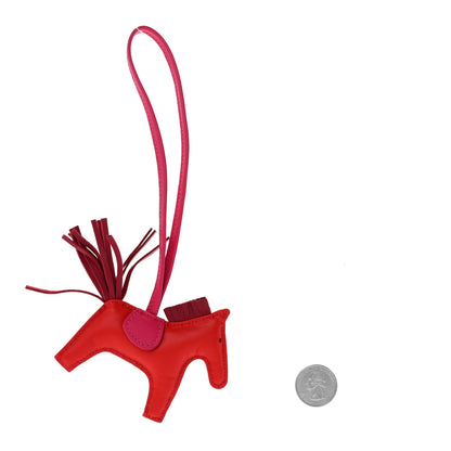 Hermes Milo Lambskin Grigri Rodeo Horse Bag Charm PM Rouge Indien Rubis Rose Mexico 2 of 5
