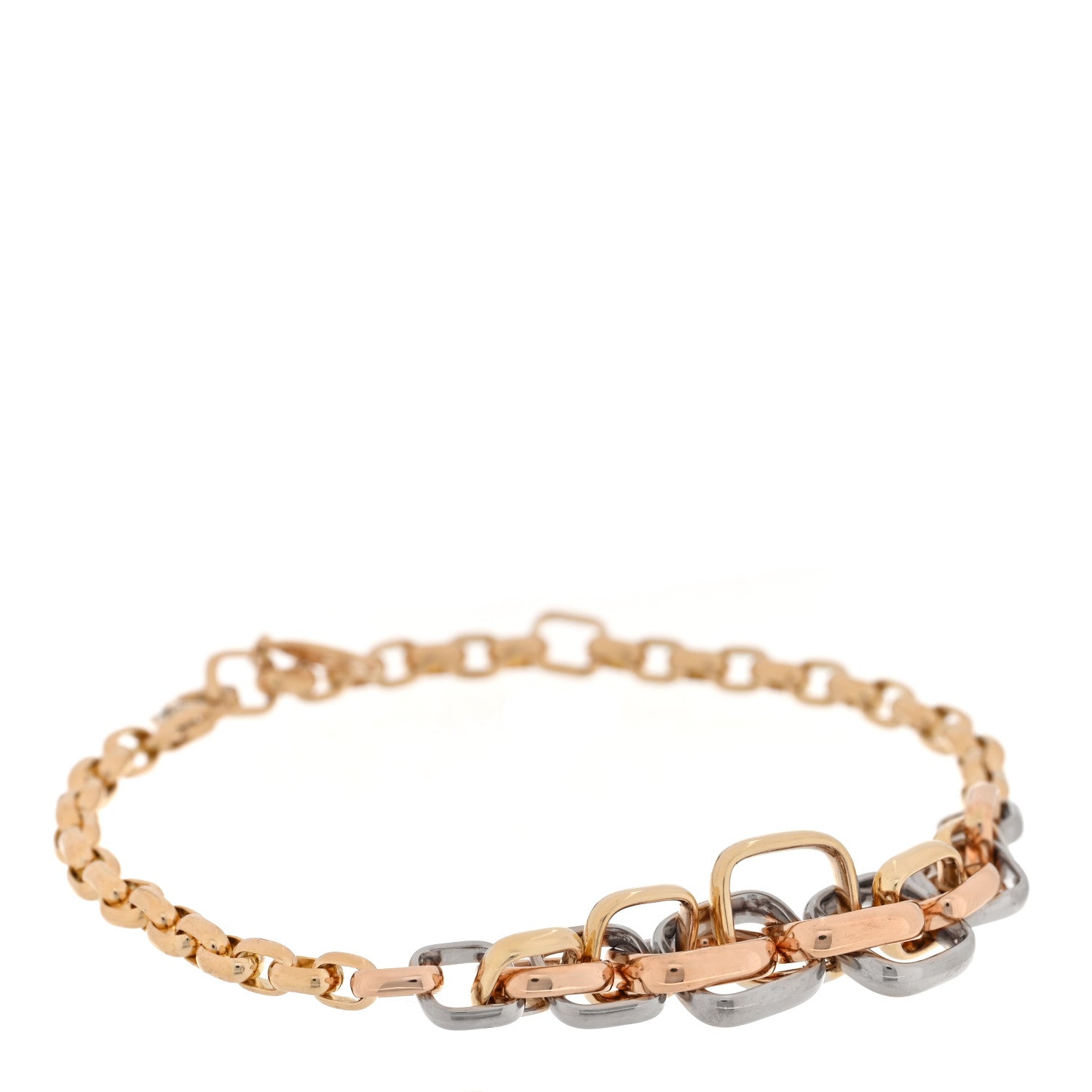 Cartier 18K Pink Yellow White Gold Trinity Cushion Shaped Bracelet 1 of 3