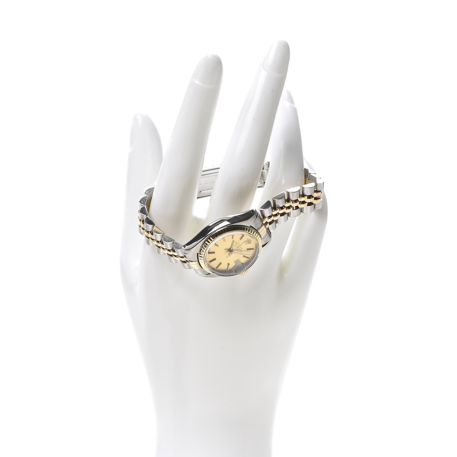 Rolex Stainless Steel 18K Yellow Gold 26mm Oyster Perpetual Date Watch Champagne 6917 2 of 7