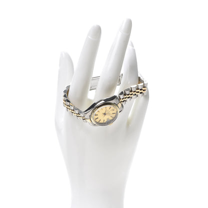 Rolex Stainless Steel 18K Yellow Gold 26mm Oyster Perpetual Date Watch Champagne 6917 2 of 7