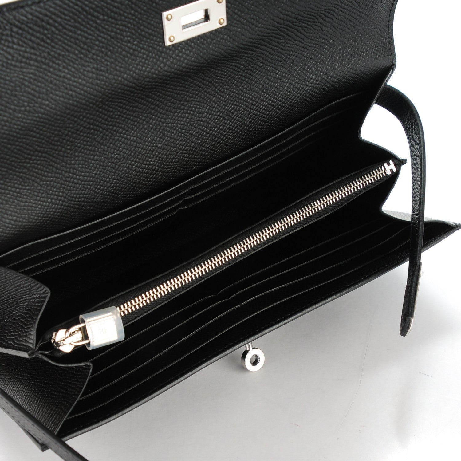 Hermes Epsom Kelly Longue Wallet Black 6 of 11