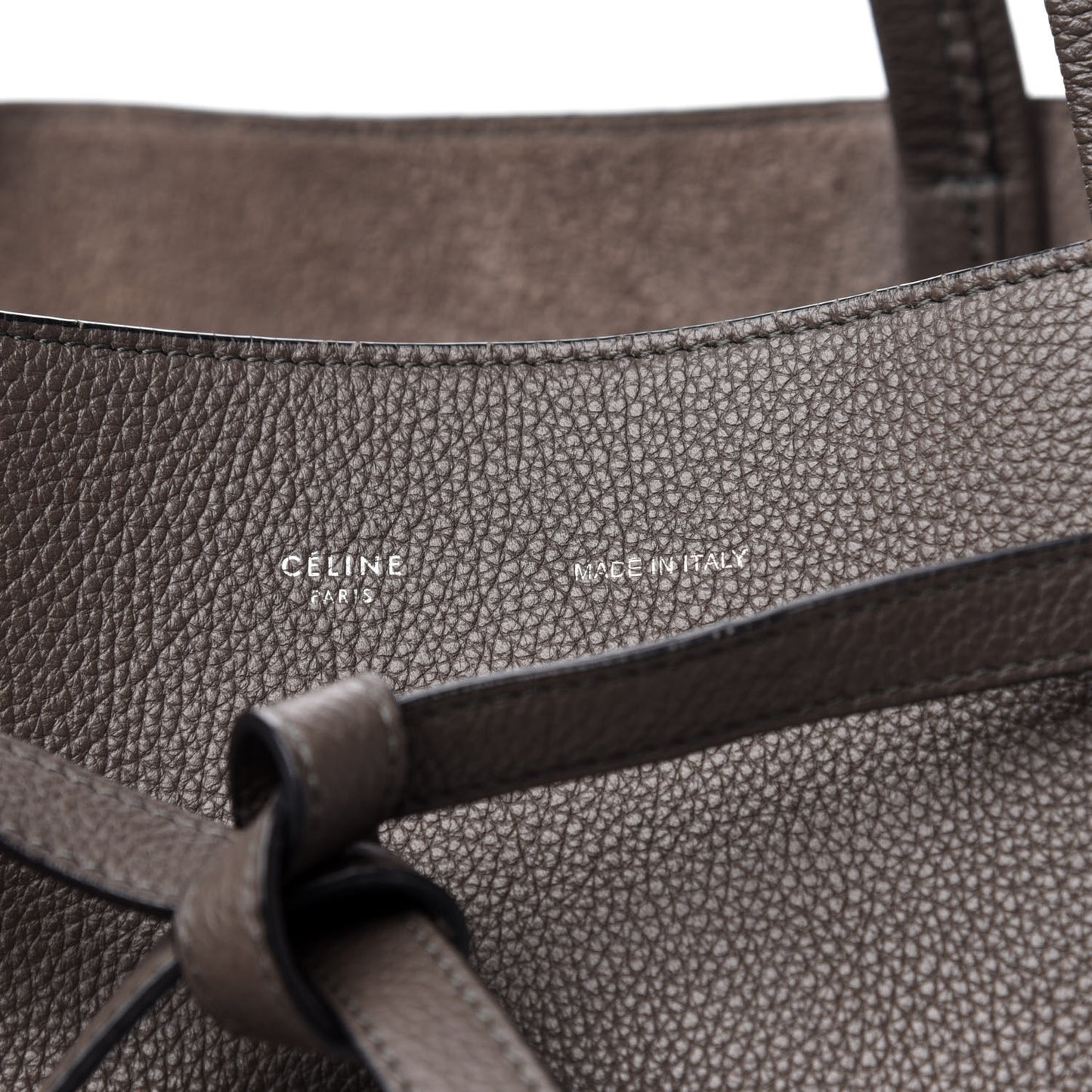 Soft Grained Calfskin Small Belt Cabas Phantom Brown