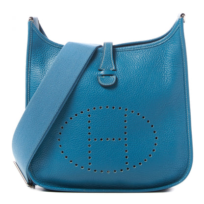 Hermes Taurillon Clemence Evelyne III PM Blue Jean 1 of 8