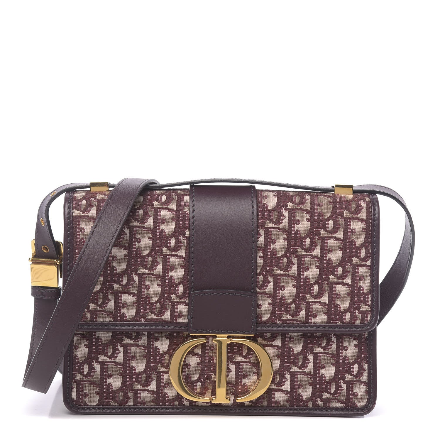 Christian Dior Oblique 30 Montaigne Flap Bag Burgundy 1 of 9