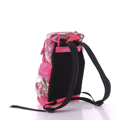 Gucci PVC Floral Double Buckle Backpack Fuchsia 2 of 8
