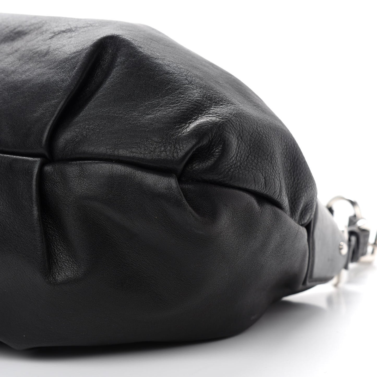 Soft Calfskin Pleated Hobo Black