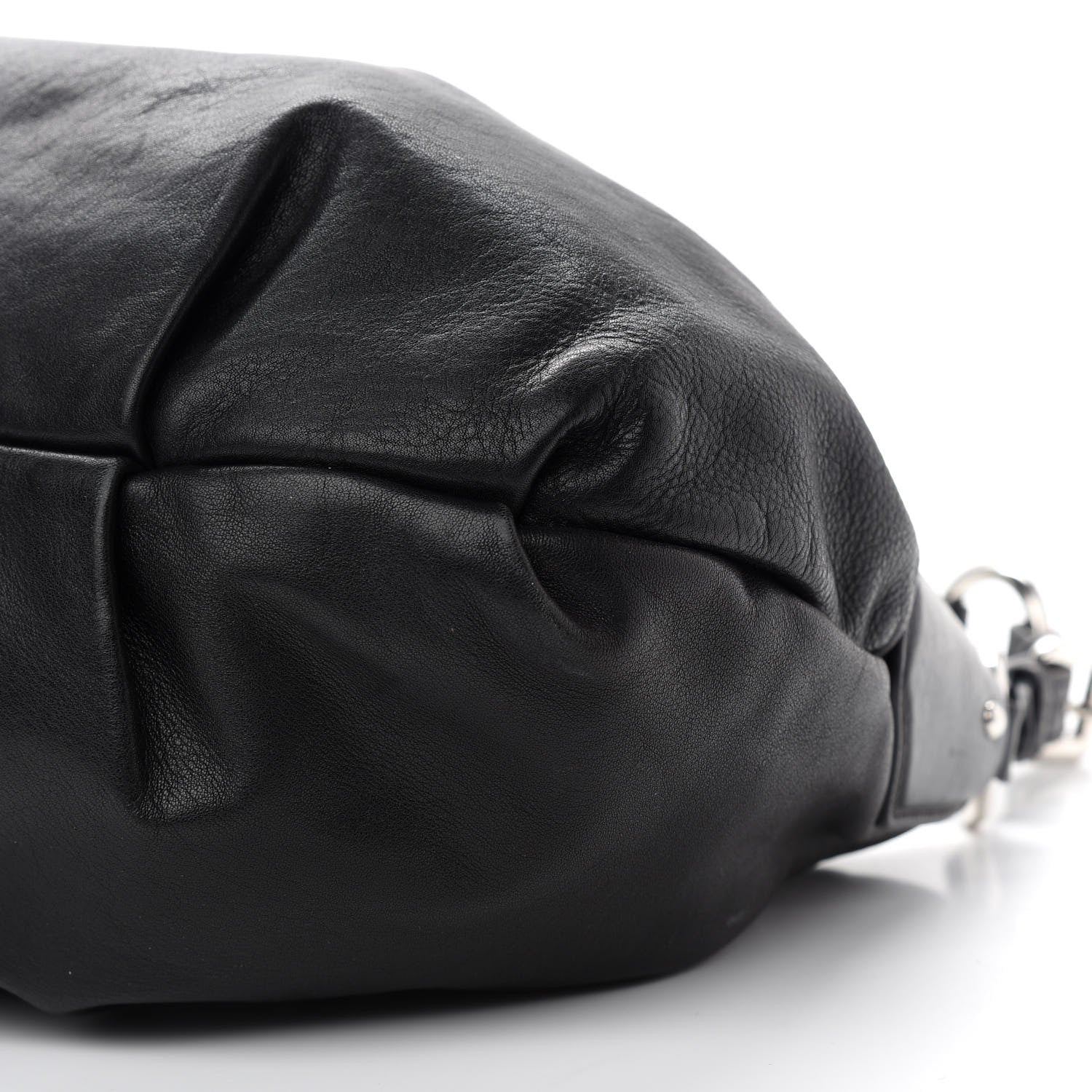 Prada Soft Calfskin Pleated Hobo Black 8 of 9