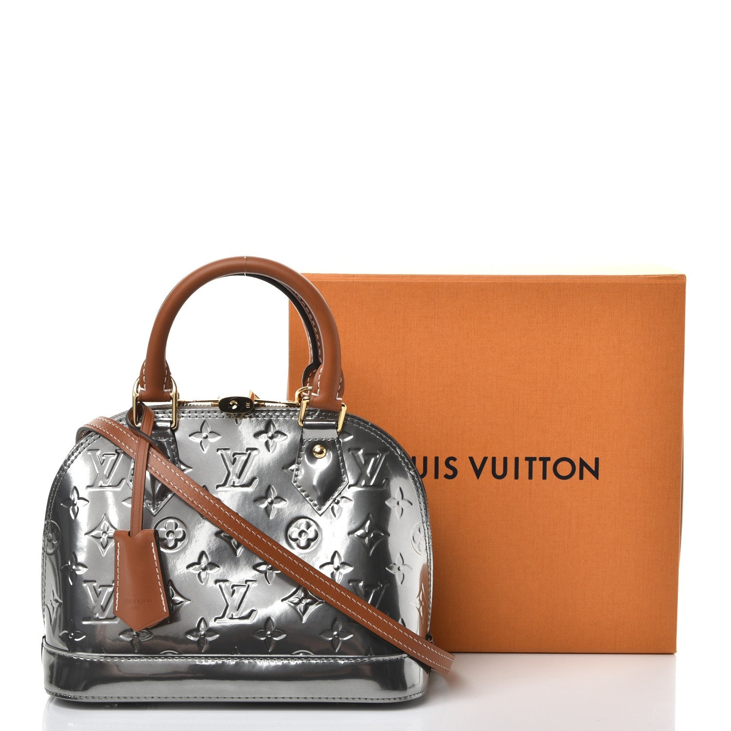 Louis Vuitton Vernis Alma BB Gris Metal 9 of 9