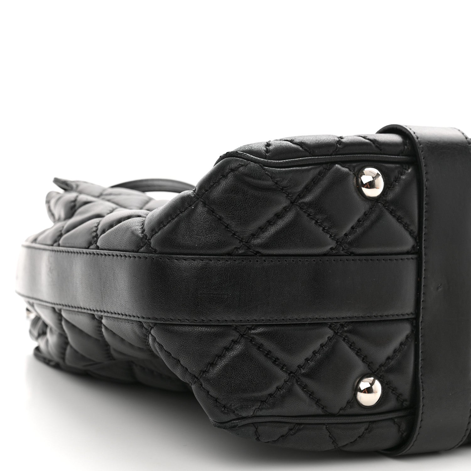 Chanel Lambskin Quilted Large Easy Carry Shopping Tote Black 12 of 16