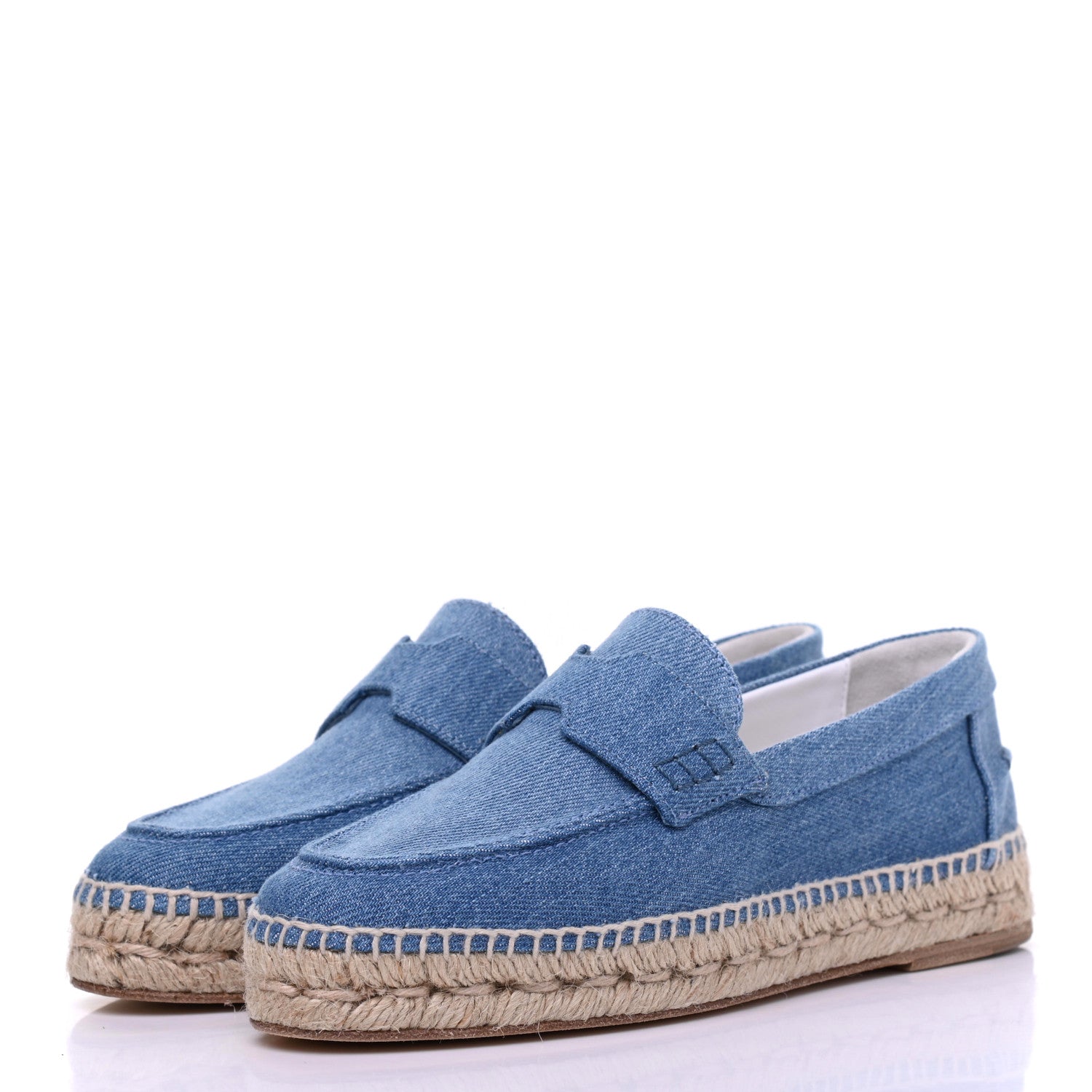 Hermes Denim Canvas Womens Trip Espadrilles 35 Bleu Clair 3 of 9