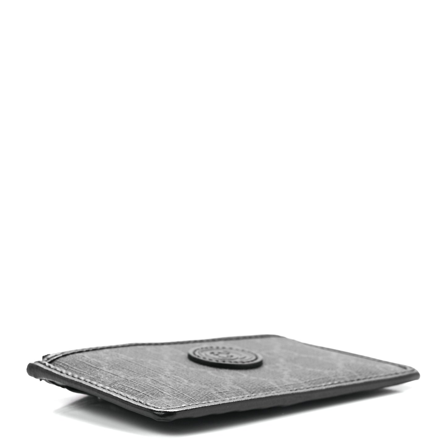 GG Supreme Monogram Azalea Calfskin Retro Interlocking G Coin Case Card Holder Black