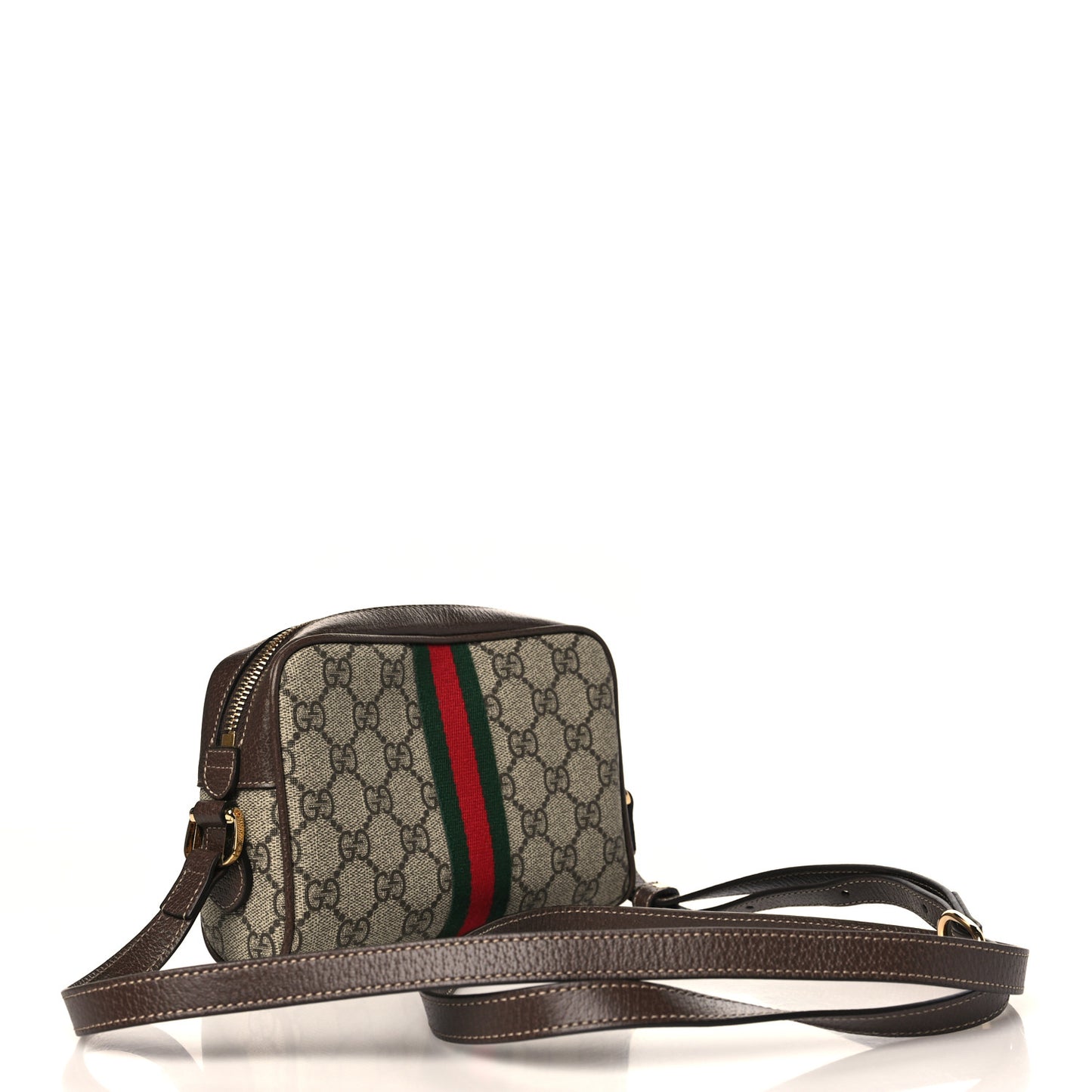 GG Supreme Monogram Web Mini Ophidia Shoulder Bag Brown