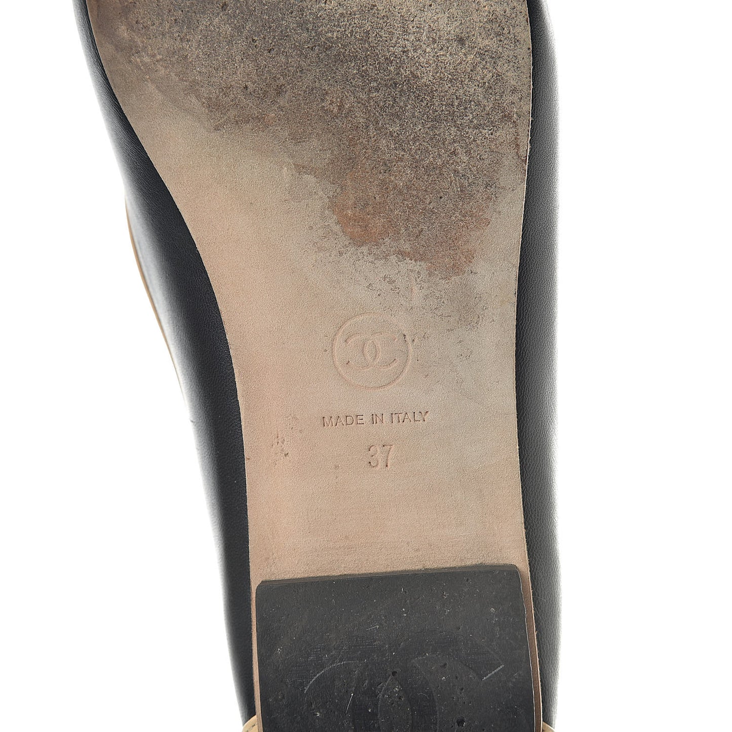 Lambskin CC Chain Loafers 37 Black