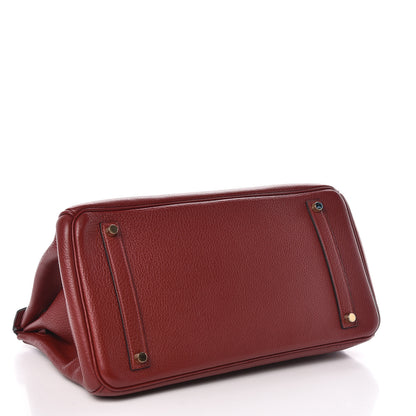 Hermes Taurillon Clemence Birkin 35 Rouge H 5 of 37