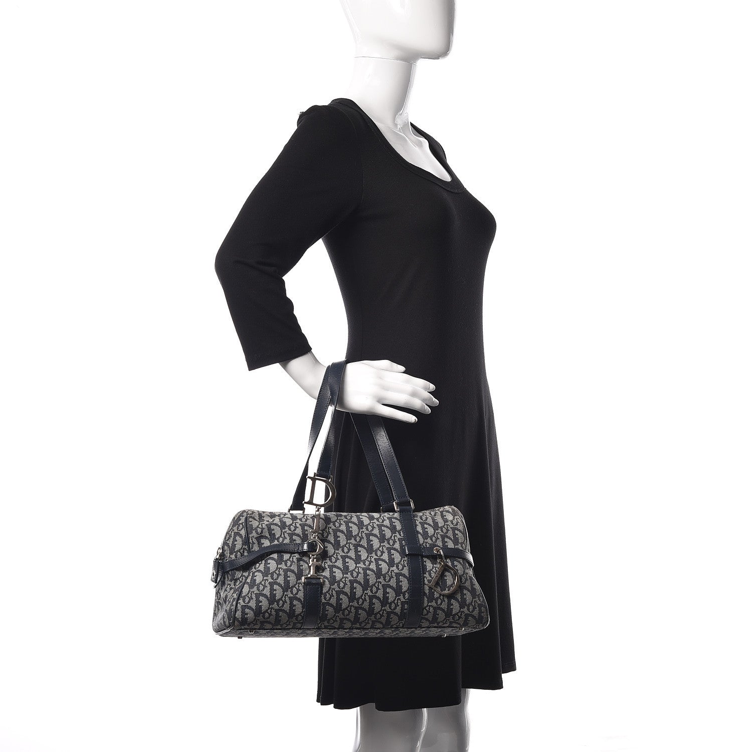 Christian Dior Denim Monogram Charms Shoulder Bag Blue 2 of 13