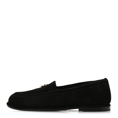 Chanel Suede Calfskin CC Mocassins 39 Black 1 of 9