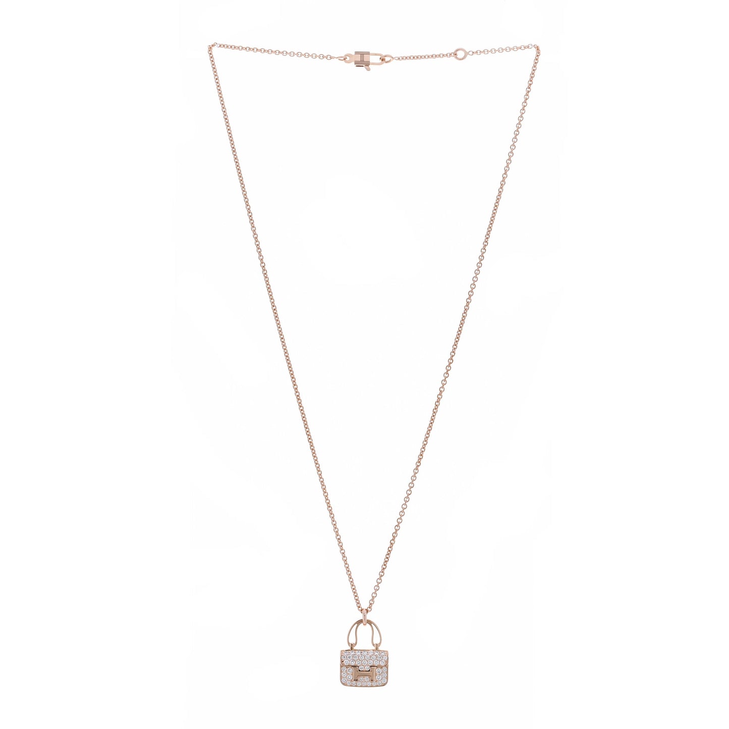 18K Rose Gold Diamond Constance Amulettes Pendant Necklace