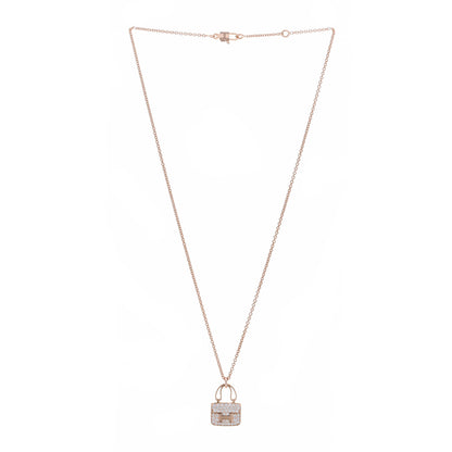 Hermes 18K Rose Gold Diamond Constance Amulettes Pendant Necklace 3 of 6