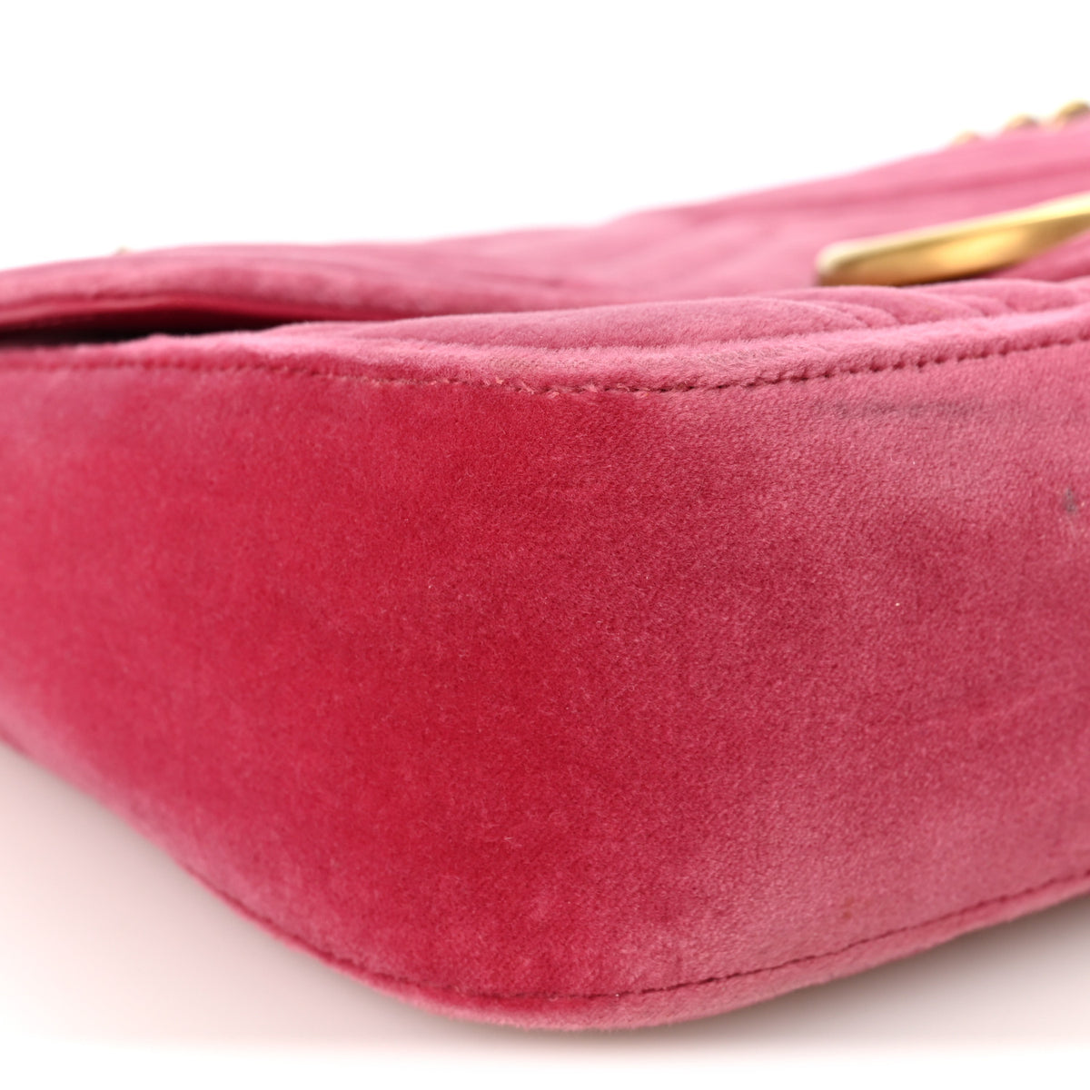 Gucci Velvet Matelasse Small GG Marmont Shoulder Bag Light Raspberry Rose 9 of 12