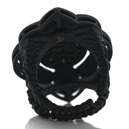 Gucci Metal Crystal Velvet Ring 16 Black 3 of 5