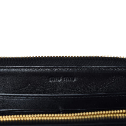 Miu Miu Vernice Crocodile Embossed Calfskin Zip Around Wallet Black 8 of 9