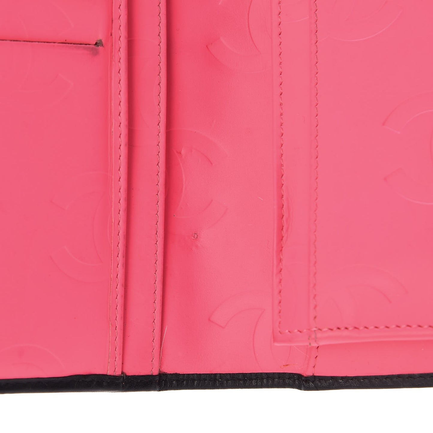 Calfskin Quilted Cambon Yen Wallet Black