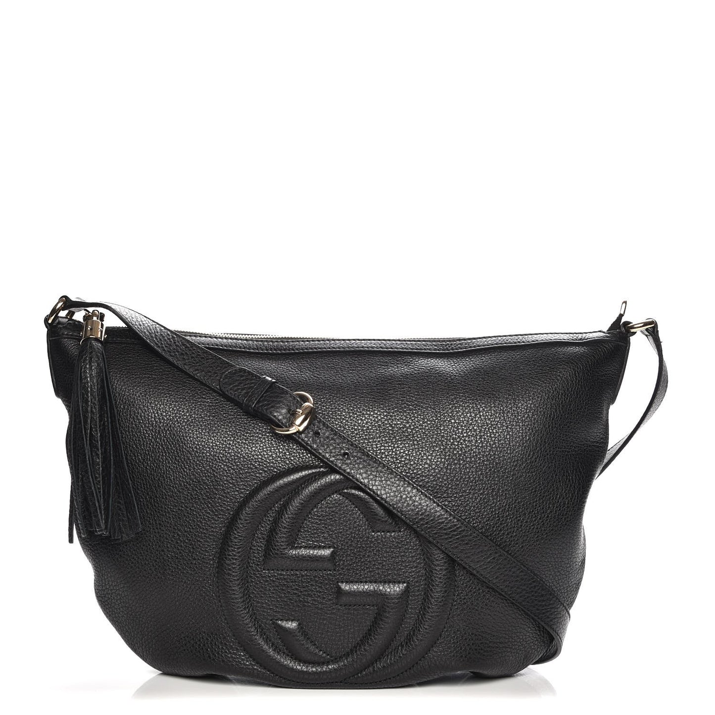 Pebbled Calfskin Medium Soho Hobo Black