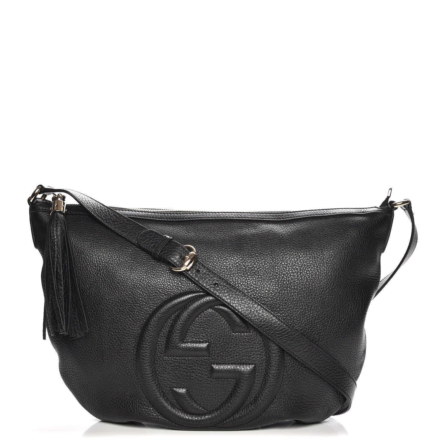 Gucci Pebbled Calfskin Medium Soho Hobo Black 1 of 7