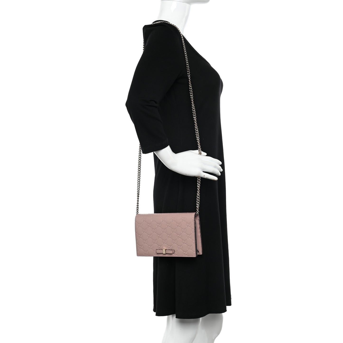 Guccissima Signature Bowy Chain Wallet Dark Cipria