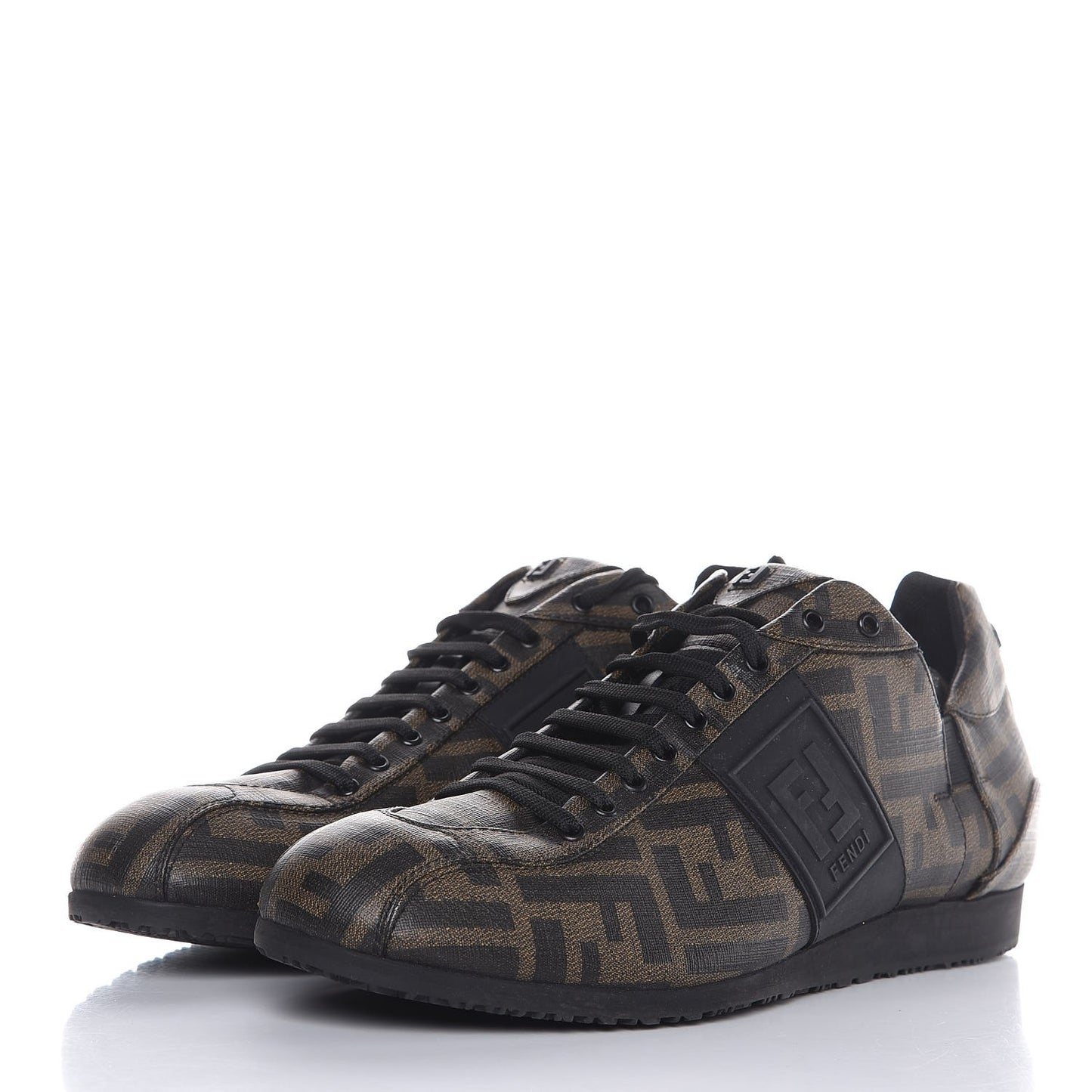 Coated Canvas FF Mens Low Top Sneakers 8.5 Tobacco