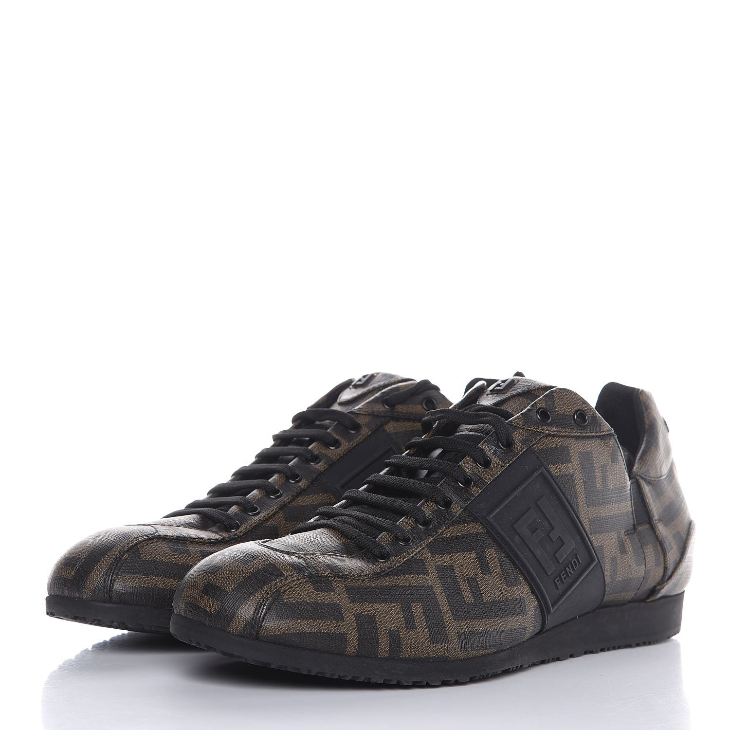Fendi Coated Canvas FF Mens Low Top Sneakers 8.5 Tobacco 3 of 10
