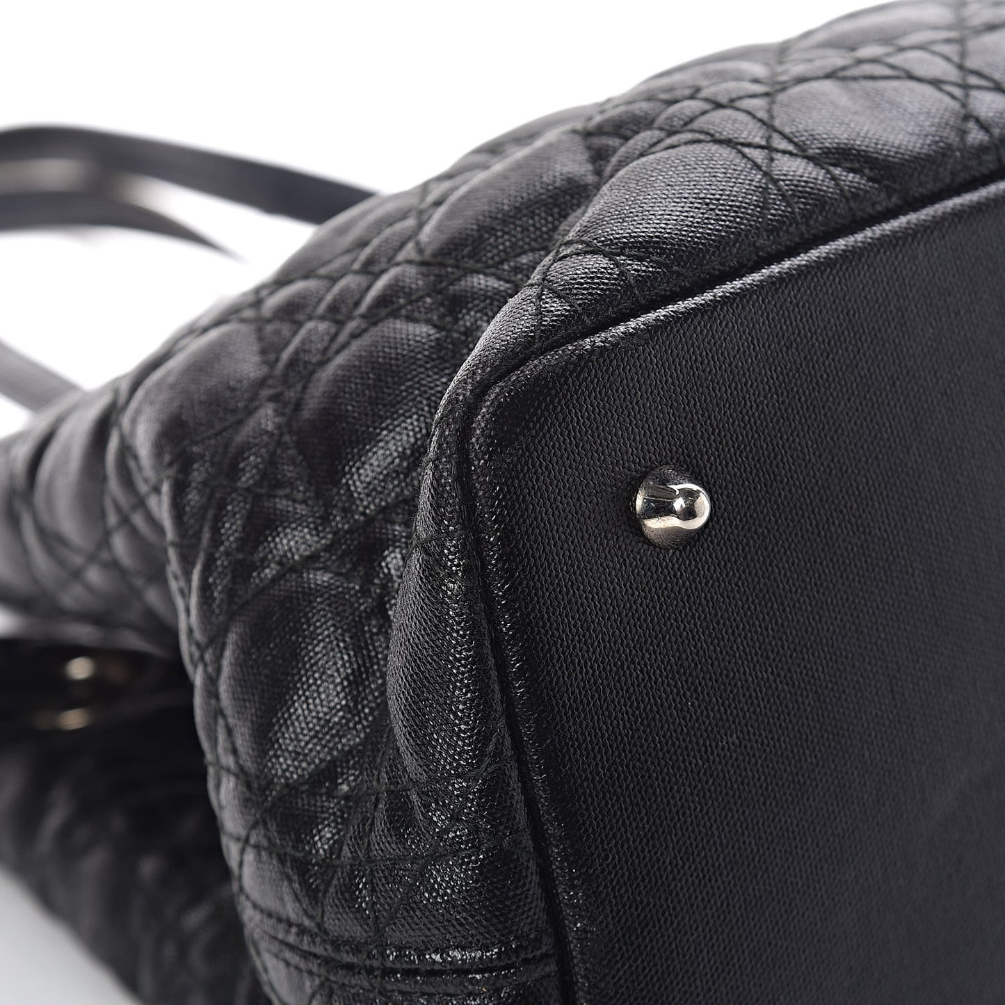 Coated Canvas Cannage Medium Panarea Tote Black