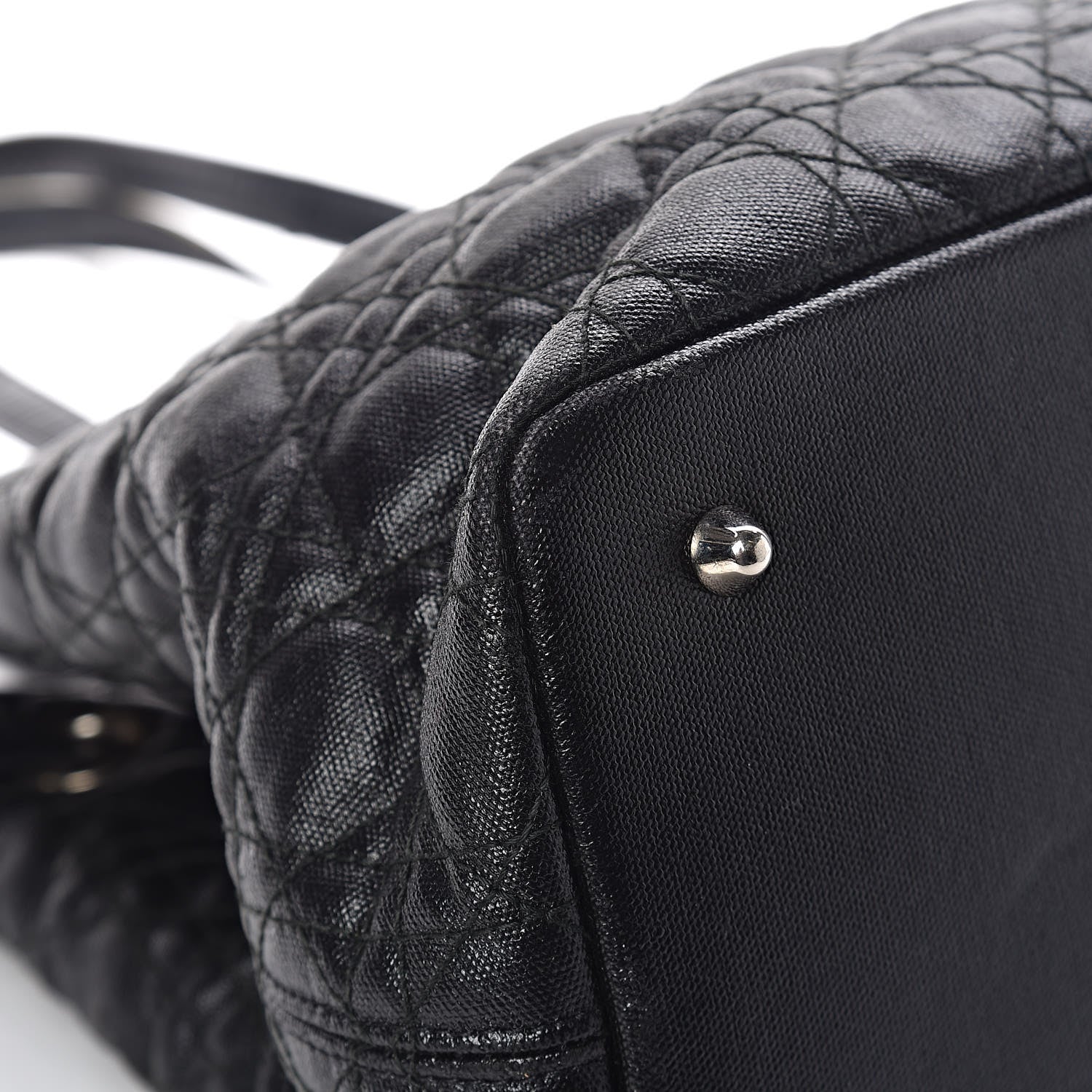 Christian Dior Coated Canvas Cannage Medium Panarea Tote Black 12 of 19