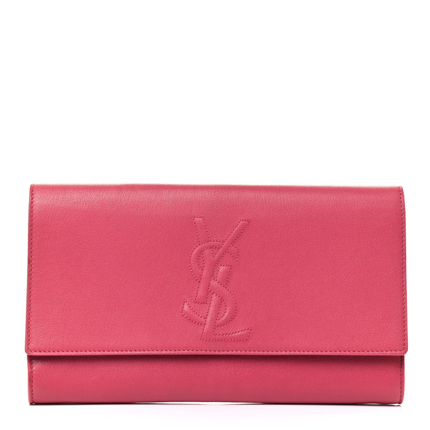 Calfskin Monogram Large Belle De Jour Clutch Pink