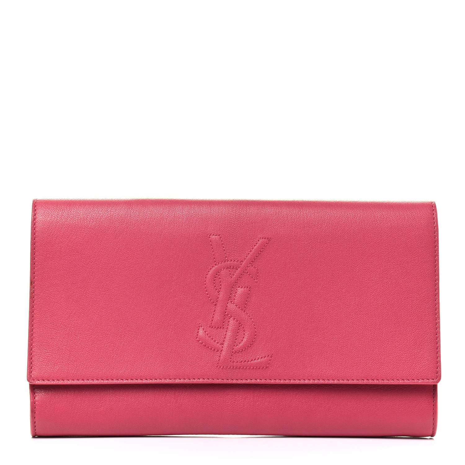 Saint Laurent Calfskin Monogram Large Belle De Jour Clutch Pink 1 of 4
