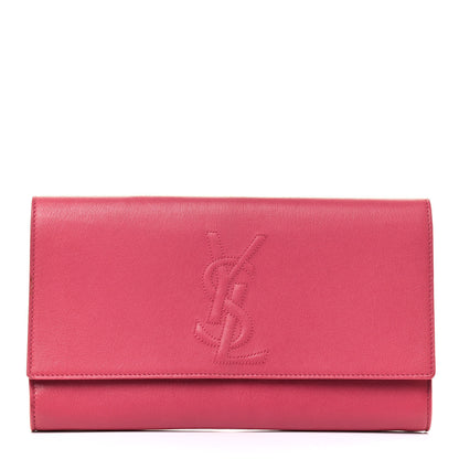 Saint Laurent Calfskin Monogram Large Belle De Jour Clutch Pink 1 of 4