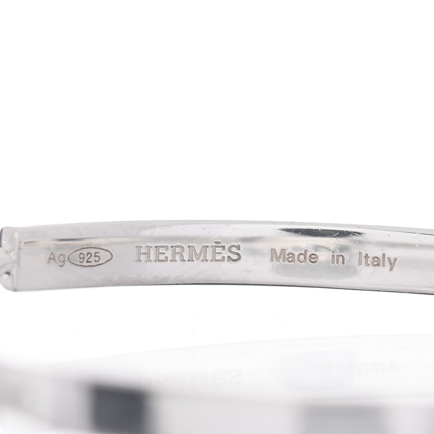 Hermes Sterling Silver Mini Clous Hoop Earrings 4 of 4