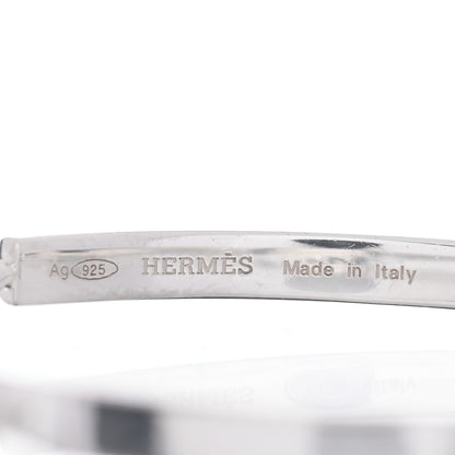 Hermes Sterling Silver Mini Clous Hoop Earrings 4 of 4