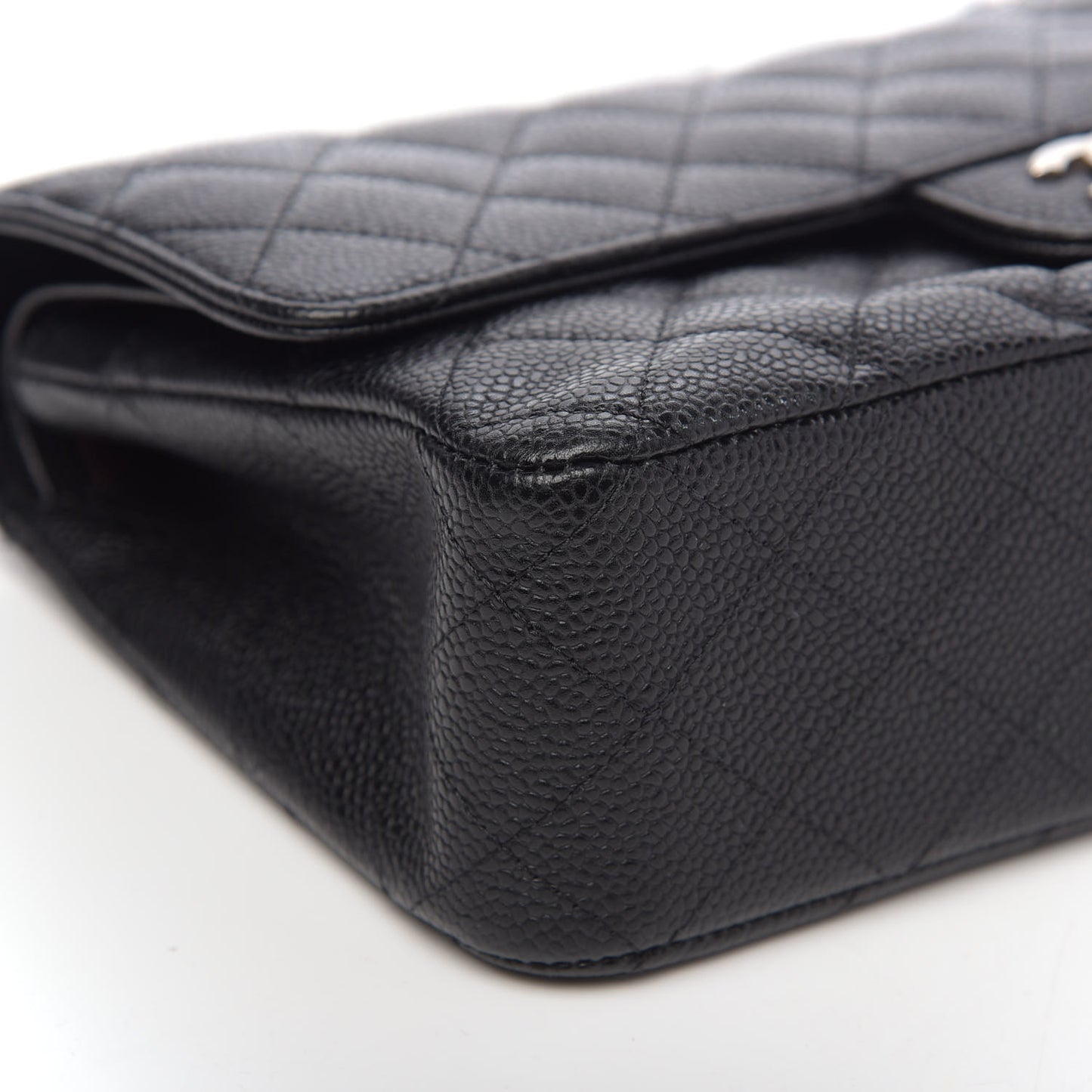 Caviar Quilted Medium Double Flap Black