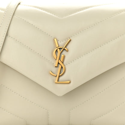 Saint Laurent Calfskin Y Quilted Monogram Toy Loulou Crossbody Bag Crema Soft 8 of 10