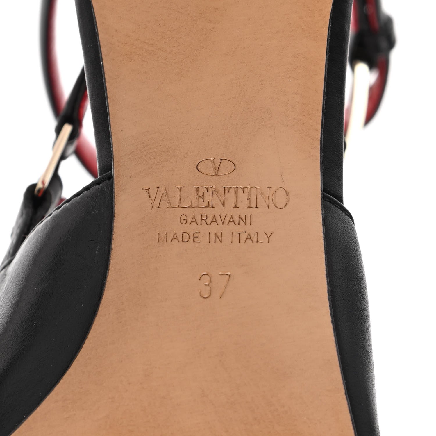 Valentino Garavani Smooth Calfskin Chain Slingback Pumps 37 Black 7 of 10