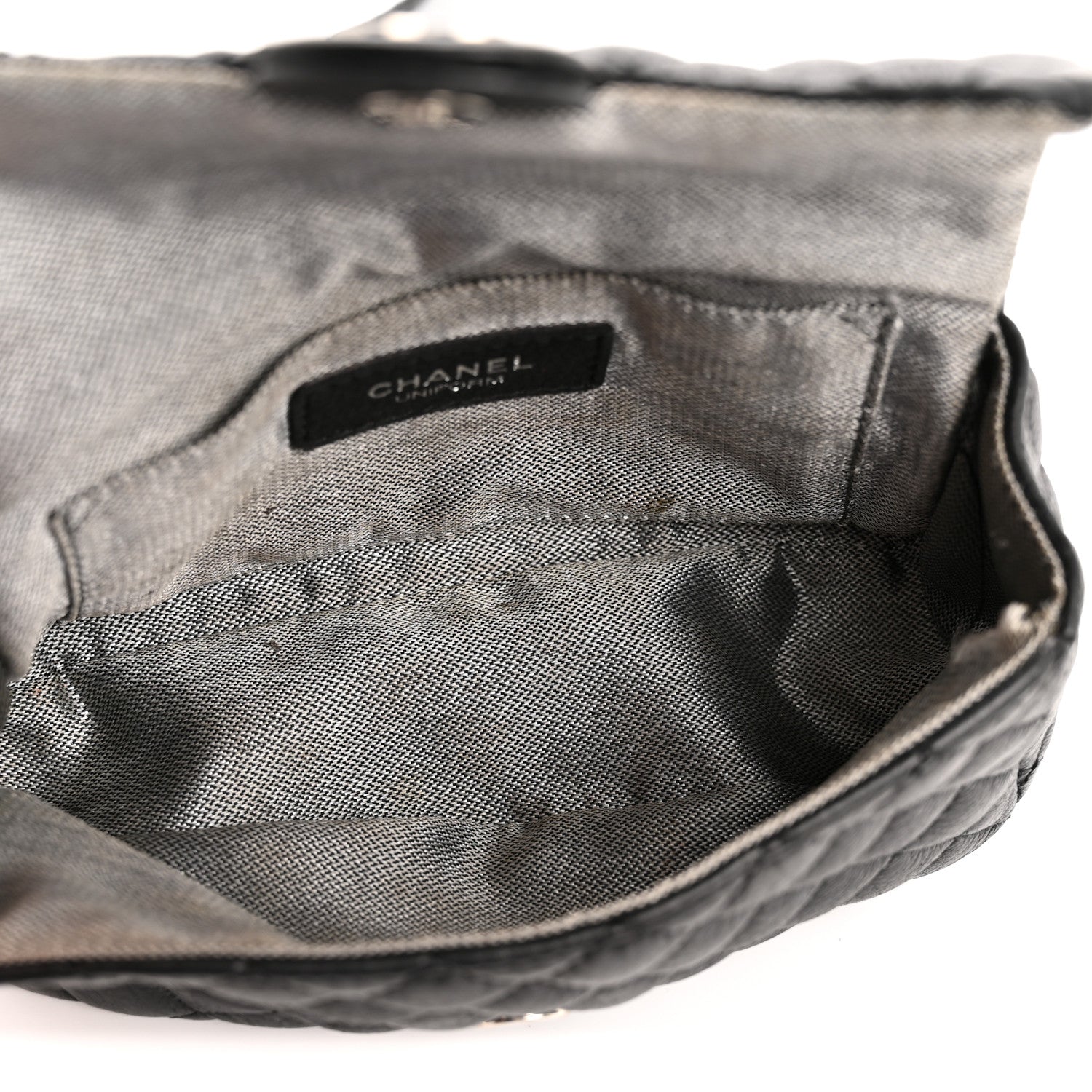 Chanel Grained Calfskin Quilted CC Uniform Flap Belt Bag Black 5 of 15