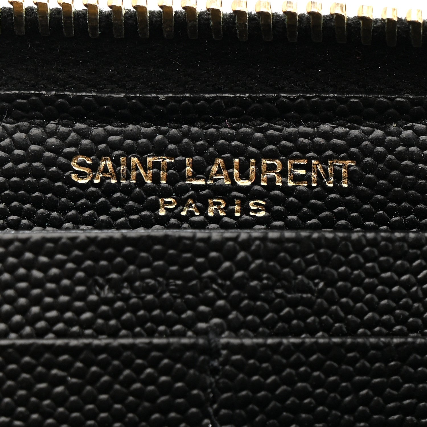Saint Laurent Grain De Poudre Matelasse Chevron Monogram Zip Around Wallet Black 6 of 8