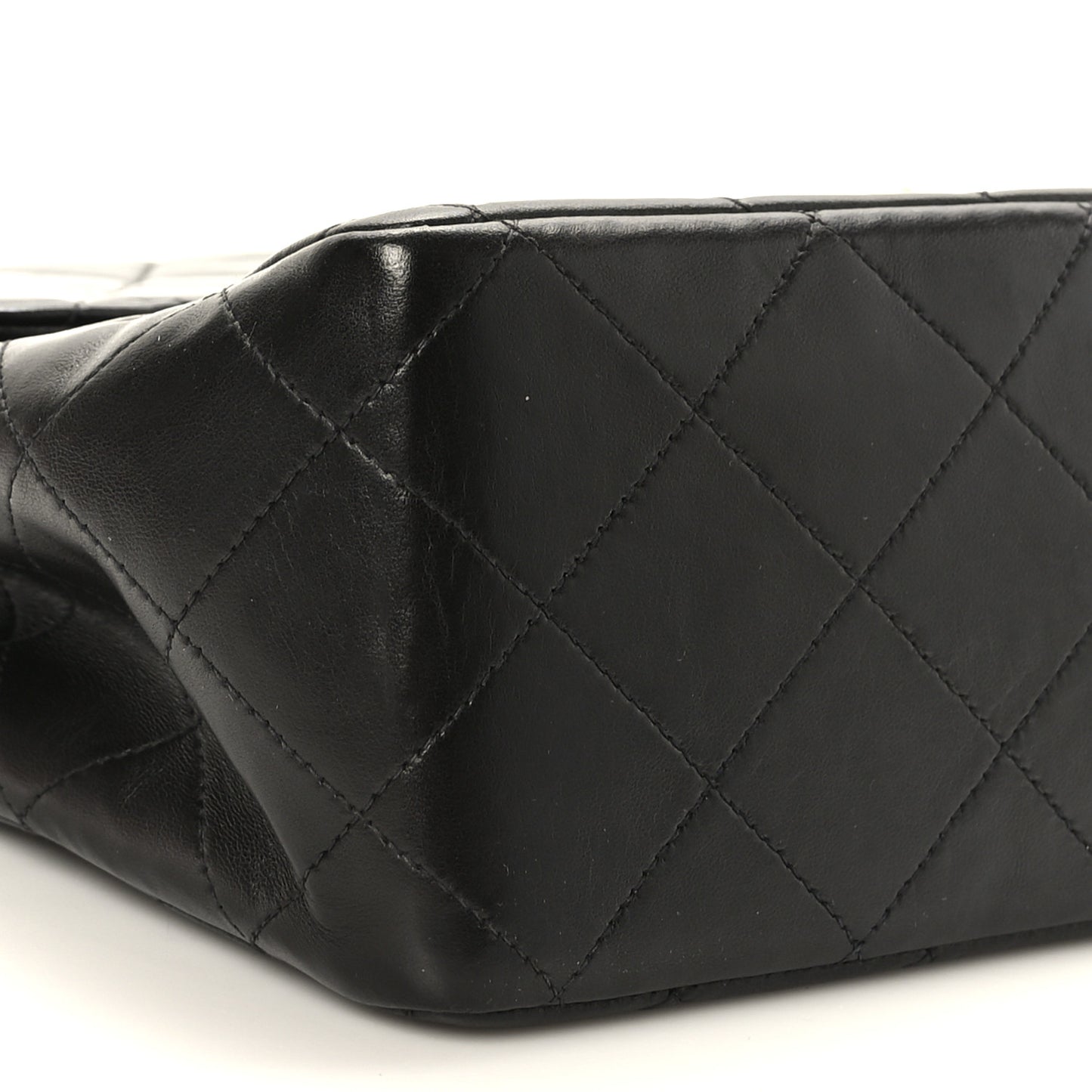 Lambskin Quilted Jumbo Single Flap Black